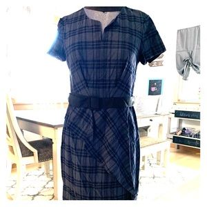 Banana Republic plaid peplum belted dress pretty!